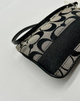 Coach Signature Black & Grey Strip Wristlet