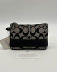 Coach Signature Black & Grey Strip Wristlet