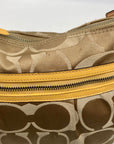 Coach Khaki and Yellow Signature Canvas Convertible Crossbody Bag 19698