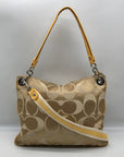 Coach Khaki and Yellow Signature Canvas Convertible Crossbody Bag 19698