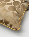 Coach Khaki and Yellow Signature Canvas Convertible Crossbody Bag 19698