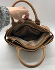 International Concepts Camel Brown Faux Leather Satchel