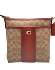Coach Tan And Rust Kitt Messenger Crossbody Bag