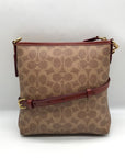 Coach Tan And Rust Kitt Messenger Crossbody Bag