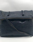 Luri Navy Genuine Embossed Leather Convertible Crossbody Bag