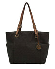 Michael Kors Brown Signature Coated Canvas Jet Set East/West Tote