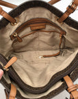 Michael Kors Brown Signature Coated Canvas Jet Set East/West Tote