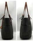 Michael Kors Brown Signature Coated Canvas Jet Set East/West Tote