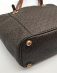 Michael Kors Brown Signature Coated Canvas Jet Set East/West Tote