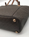 Michael Kors Brown Signature Coated Canvas Jet Set East/West Tote