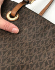 Michael Kors Brown Signature Coated Canvas Jet Set East/West Tote