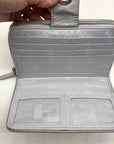 Vera Bradley Silver Microfiber RFID Turnlock Wallet