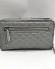 Vera Bradley Silver Microfiber RFID Turnlock Wallet