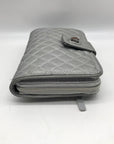 Vera Bradley Silver Microfiber RFID Turnlock Wallet