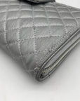 Vera Bradley Silver Microfiber RFID Turnlock Wallet