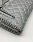 Vera Bradley Silver Microfiber RFID Turnlock Wallet