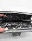 Vera Bradley Silver Microfiber RFID Turnlock Wallet