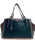 Coach Black Colorblock Dreamer 36 Satchel Bag With Snakeskin Detail 76459