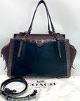 Coach Black Colorblock Dreamer 36 Satchel Bag With Snakeskin Detail 76459
