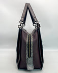 Coach Black Colorblock Dreamer 36 Satchel Bag With Snakeskin Detail 76459
