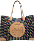 Tory Burch Black Basketweave Nylon & Leather Ella Tote Bag