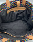 Tory Burch Black Basketweave Nylon & Leather Ella Tote Bag
