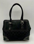 Coach Vintage Hamptons Black Signature Canvas Satchel Bag F11220