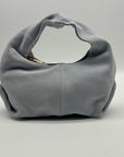 Aqua Small Blue Suede Hobo Bag