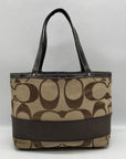 Coach Brown Monogram Canvas Signature Stripe Mini Tote Bag F47750