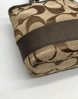 Coach Brown Monogram Canvas Signature Stripe Mini Tote Bag F47750
