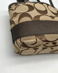 Coach Brown Monogram Canvas Signature Stripe Mini Tote Bag F47750