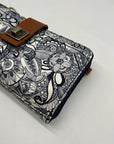 Sakroots Blue & White Artist Circle Coated Canvas Large Smartphone Crossbody Bag