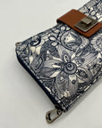 Sakroots Blue & White Artist Circle Coated Canvas Large Smartphone Crossbody Bag
