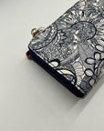 Sakroots Blue & White Artist Circle Coated Canvas Large Smartphone Crossbody Bag