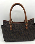 Calvin Klein Brown Monogram Triple-Compartment Tote Bag