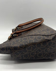 Calvin Klein Brown Monogram Triple-Compartment Tote Bag