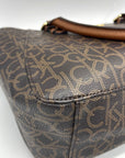 Calvin Klein Brown Monogram Triple-Compartment Tote Bag