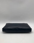 Dark Blue Leather Pleated Shoulder Bag