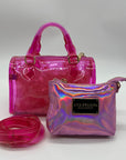 Like Dreams Hologram Clear Satchel With Inner Pouch