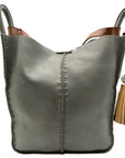 The Sak Gray Leather Tote Bag