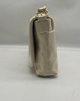 MMs Brands White Faux Leather Crossbody