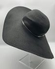 I.N.C. International Concepts Black Sun Hat With Decorative Shell Chain
