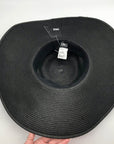 I.N.C. International Concepts Black Sun Hat With Decorative Shell Chain