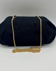Aqua Black Linen & Cotton Pouch with Bag Charm