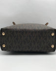 Michael Kors Signature Brown Coated Canvas Jet Set East West Tote Bag