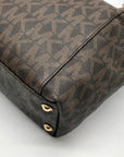 Michael Kors Signature Brown Coated Canvas Jet Set East West Tote Bag