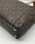 Michael Kors Signature Brown Coated Canvas Jet Set East West Tote Bag