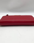 Michael Kors Red Pebbled Leather Jet Set Continental Wristlet
