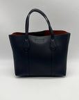 Tory Burch Black Small Pebbled Leather Parry Tote