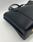 Tory Burch Black Small Pebbled Leather Parry Tote